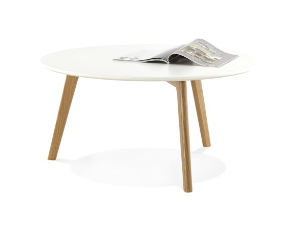 Table basse de salon ronde KOFY style scandinave