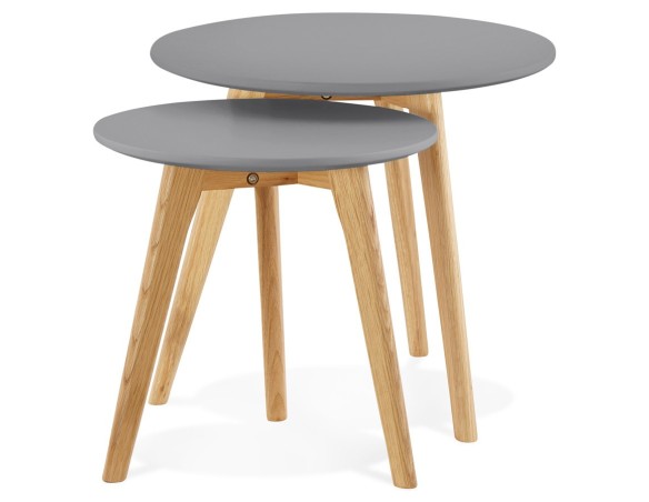 Tables gigognes ronde GABY grises foncées