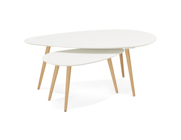 Tables gigognes design TETRYS blanches