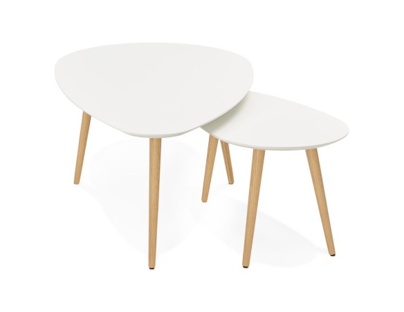 Tables gigognes design TETRYS blanches