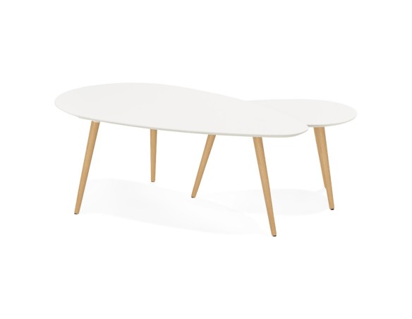 Tables gigognes design TETRYS blanches