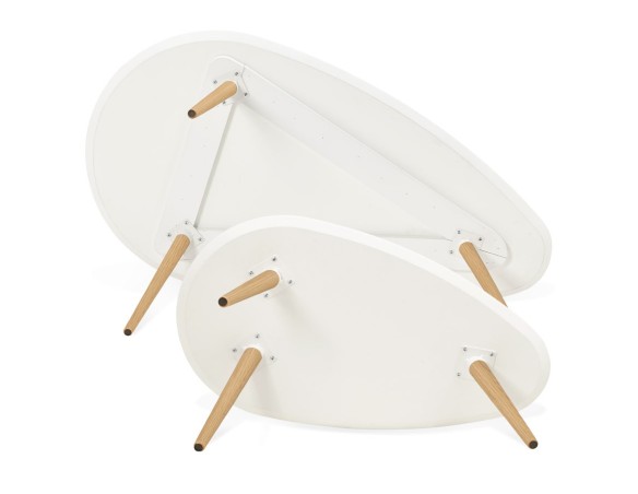 Tables gigognes design TETRYS blanches