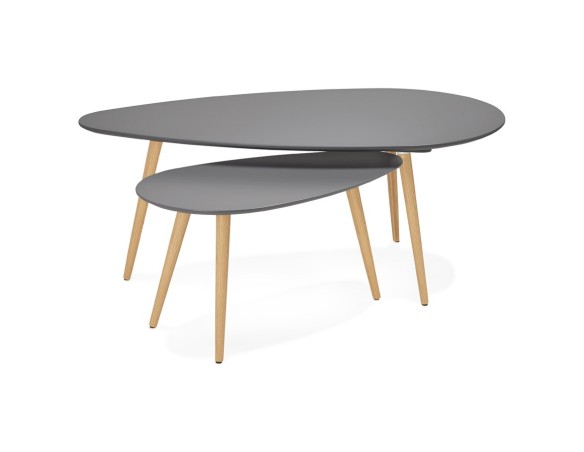 Tables gigognes design TETRYS grises foncées