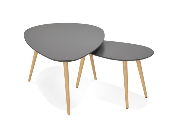 Tables gigognes design TETRYS grises foncées
