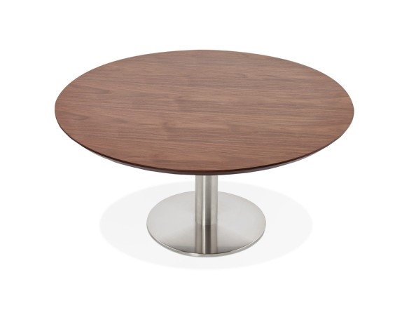 Table basse lounge AGUA en bois finition Noyer - 90 cm