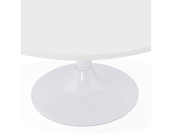 Table basse lounge DETROY blanche - 90 cm