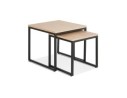 CT00950NABL 5420072087023 Set de 2 tables gigognes emboîtables style industriel MOMA en bois finition naturelle et métal noir