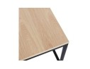 Set de 2 tables gigognes emboîtables style industriel MOMA en bois finition naturelle et métal noir