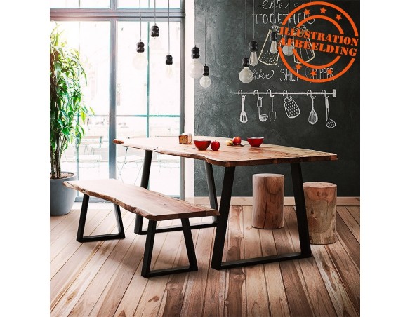 Banc style industriel RAFA BENCH en bois massif et métal - 180 cm