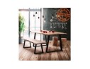 Banc style industriel RAFA BENCH en bois massif et métal - 180 cm