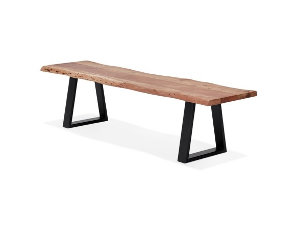 Banc style industriel RAFA BENCH en bois massif et métal - 180 cm