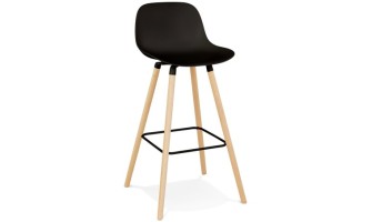 TB00200SS 5404028348406 Tabouret de bar TATSU noir avec pieds en bois naturel