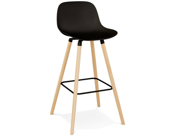 TB00200SS 5404028348406 Tabouret de bar TATSU noir avec pieds en bois naturel