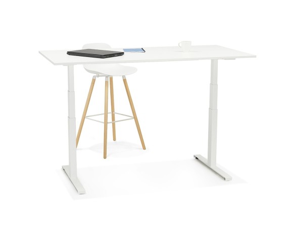 Tabouret de bar TATSU noir avec pieds en bois naturel