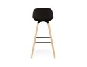 Tabouret de bar TATSU noir avec pieds en bois naturel