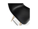 Tabouret de bar TATSU noir avec pieds en bois naturel