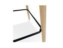 Tabouret de bar TATSU noir avec pieds en bois naturel
