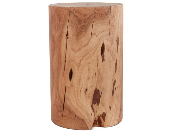 Table dappoint / Tabouret tronc darbre STOLY en bois massif finition naturelle