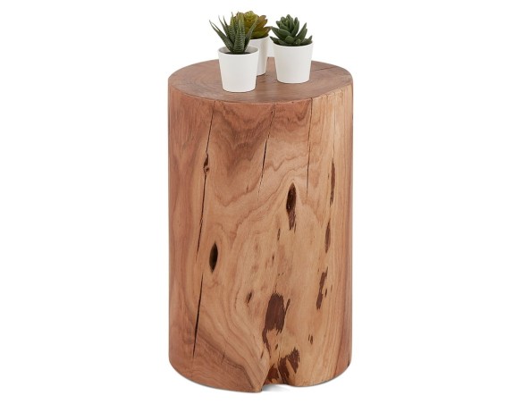 Table dappoint / Tabouret tronc darbre STOLY en bois massif finition naturelle