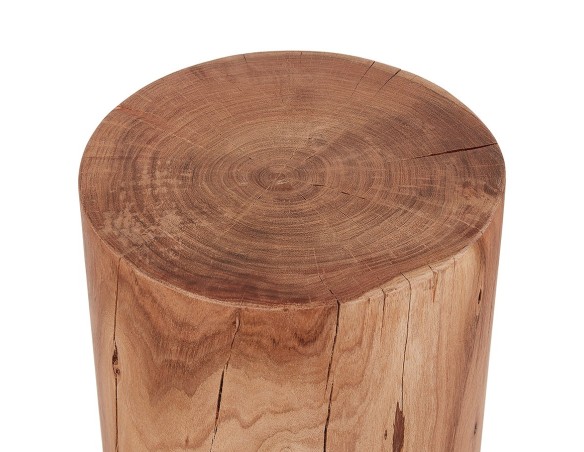 Table dappoint / Tabouret tronc darbre STOLY en bois massif finition naturelle