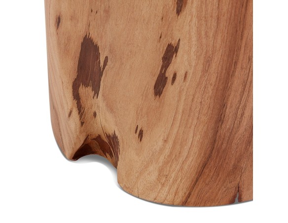 Table dappoint / Tabouret tronc darbre STOLY en bois massif finition naturelle
