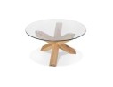 CT01080CL 5404028303924 Table basse de salon MAGIK ronde en verre et bois massif