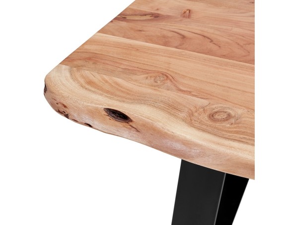 Table basse de salon RAFA en bois massif et métal