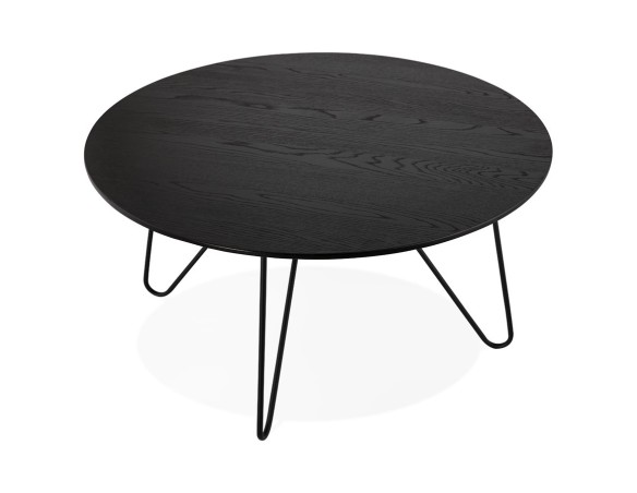 Table basse design PLUTO noire style industriel