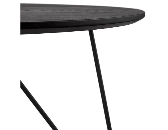 Table basse design PLUTO noire style industriel
