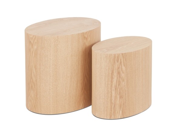 CT00830NA 5420072082462 Set de 2 tables dappoint SOKLE en bois finition naturelle