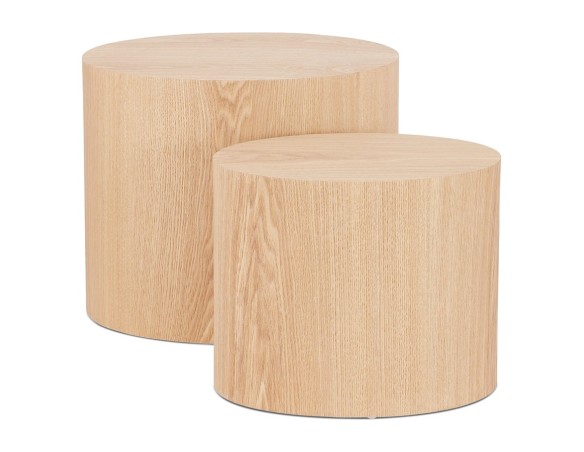 Set de 2 tables dappoint SOKLE en bois finition naturelle
