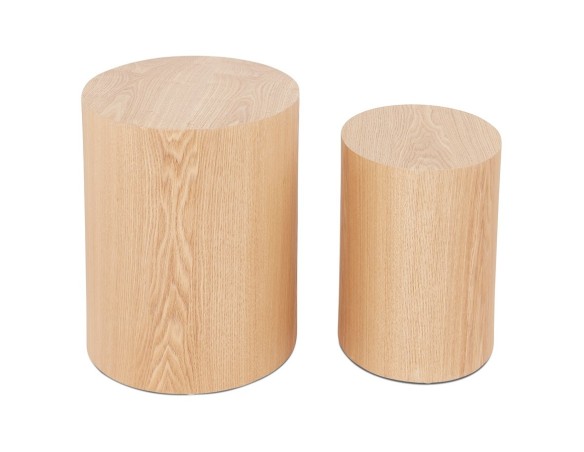Set de 2 tables dappoint SOKLE en bois finition naturelle