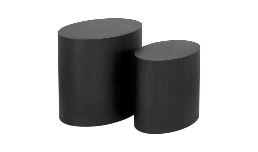 CT00840BL 5420072082486 Set de 2 tables dappoint SOKLE en bois noir CT00840BL 5420072082486 Set de 2 tables dappoint SOKLE en bois noir