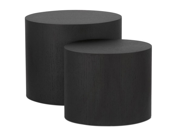 Set de 2 tables dappoint SOKLE en bois noir