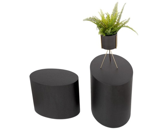 Set de 2 tables dappoint SOKLE en bois noir