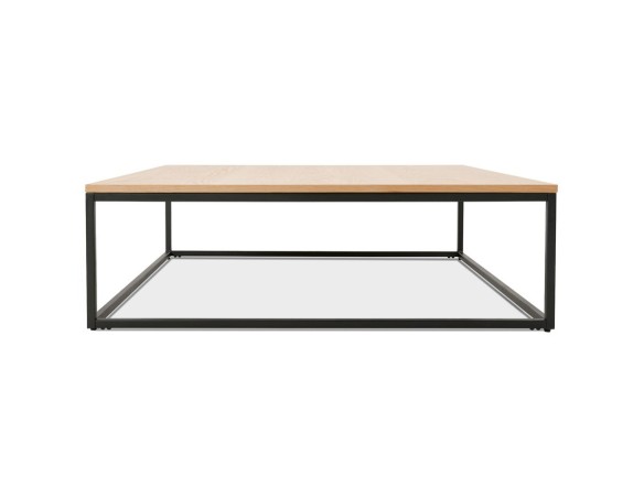 Grande table basse style industriel TRIBECA en bois finition naturelle et métal noir