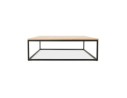 Grande table basse style industriel TRIBECA en bois finition naturelle et métal noir