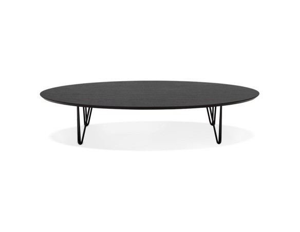 Grande table basse de salon ELYPSE en bois et métal noir