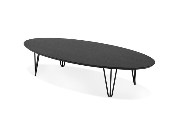 Grande table basse de salon ELYPSE en bois et métal noir