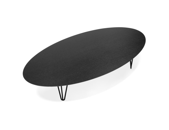 Grande table basse de salon ELYPSE en bois et métal noir