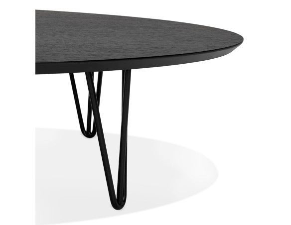 Grande table basse de salon ELYPSE en bois et métal noir