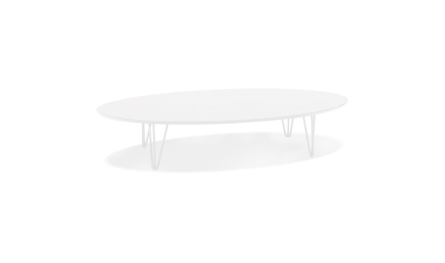 CT01190WHWH 5404028320570 Grande table basse de salon ELYPSE en bois et métal blanc