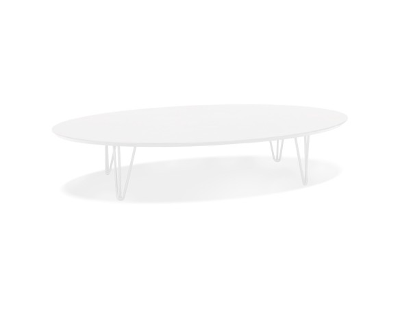 CT01190WHWH 5404028320570 Grande table basse de salon ELYPSE en bois et métal blanc