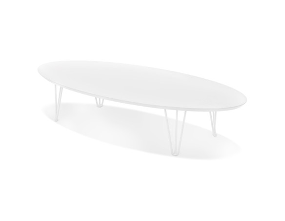 Grande table basse de salon ELYPSE en bois et métal blanc