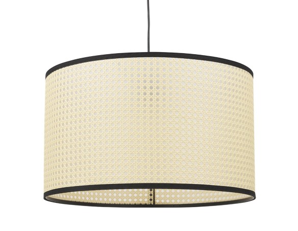 Suspension GOBU ronde en rotin naturel et structure noire