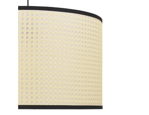 Suspension GOBU ronde en rotin naturel et structure noire