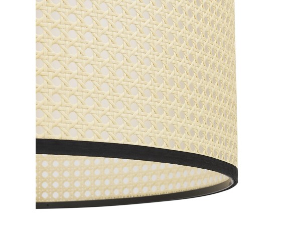 Suspension GOBU ronde en rotin naturel et structure noire