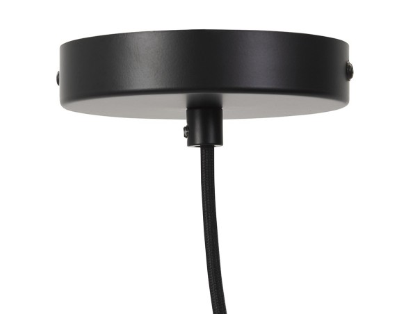 Suspension GOBU ronde en rotin naturel et structure noire