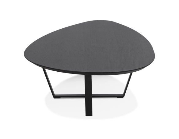 Table basse de salon design DROP en bois noir