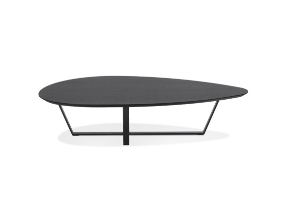 Table basse de salon design DROP en bois noir